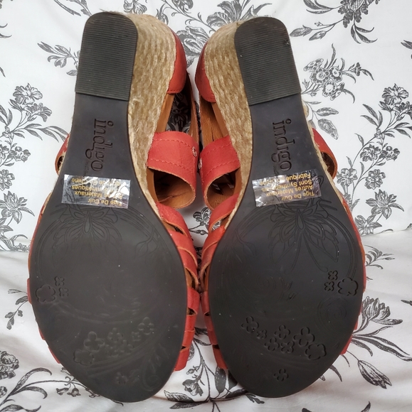 Indigo coral leather sandals - Picture 6 of 8